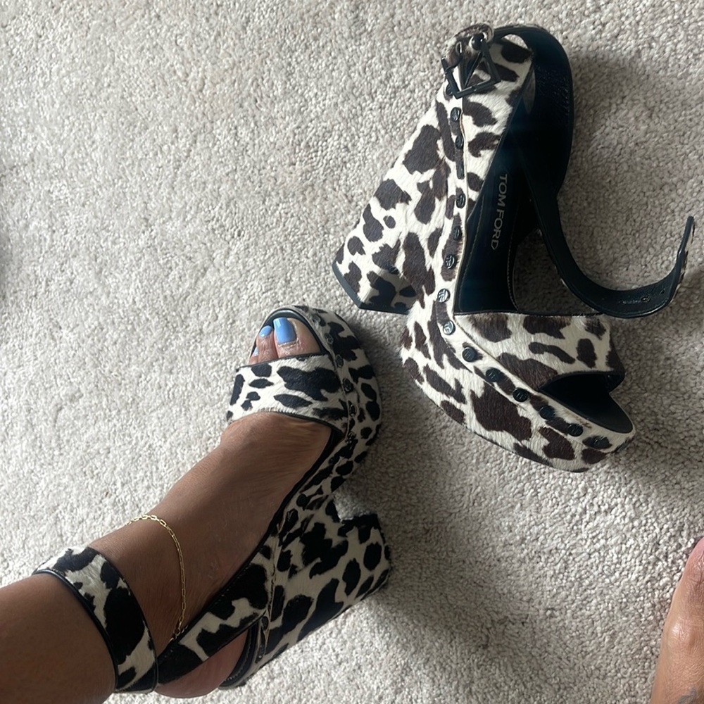 Tom Ford Cow Print Wedges Size 39